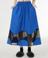 Curved Mesh Panel Flare Skirt